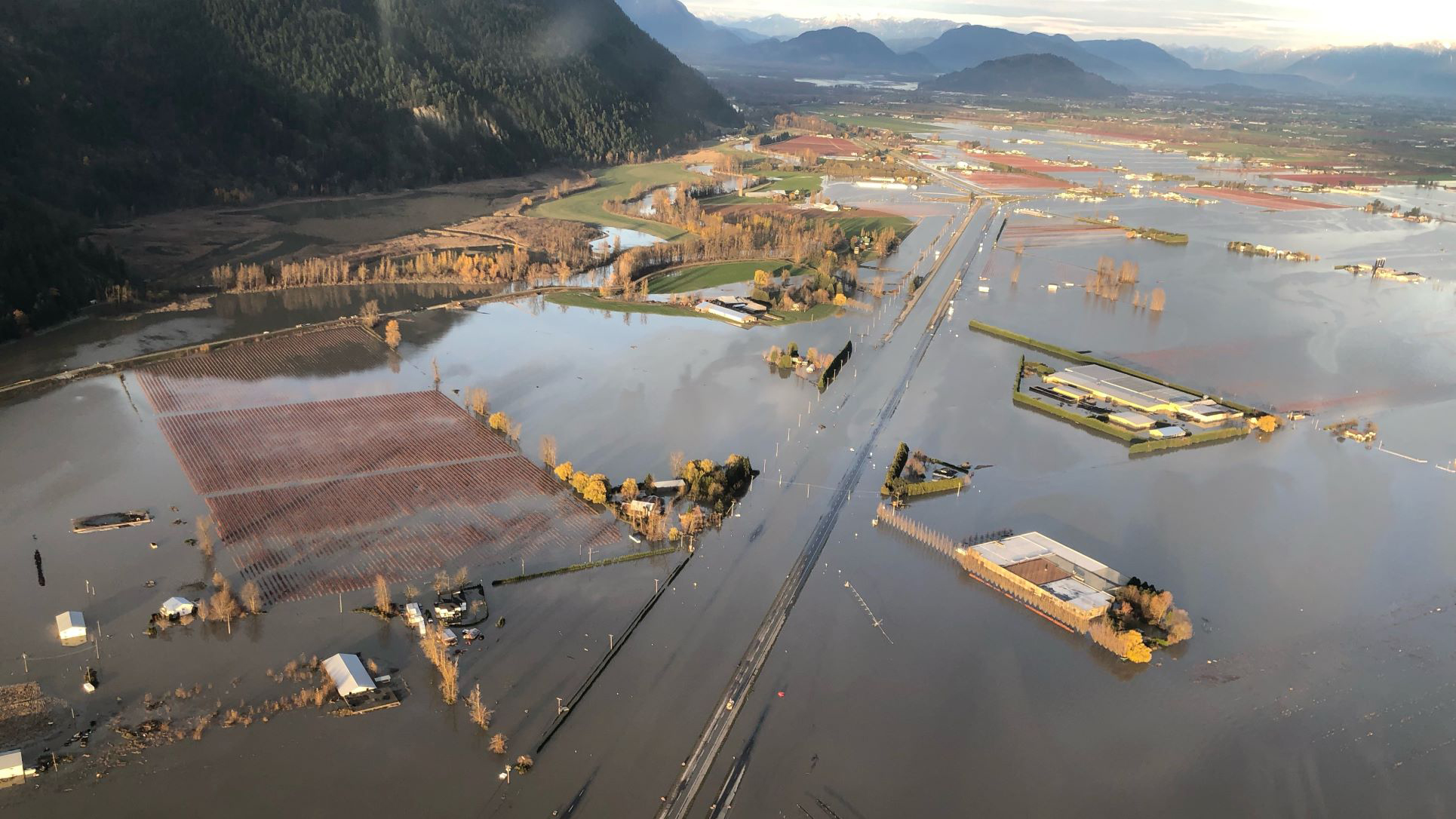 2021 flooding in the Fraser Valley, formerly Semá:th Lake (Photo: Tamsin Lyle, Ebbwater Consulting)