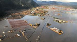 2021 flooding in the Fraser Valley, formerly Semá:th Lake (Photo: Tamsin Lyle, Ebbwater Consulting)