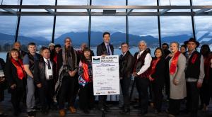 BC Premier David Eby stands alongside Coastal First Nations leaders at the signing the North Coast Protection Declaration