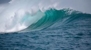 Ocean wave breaking with whitecap